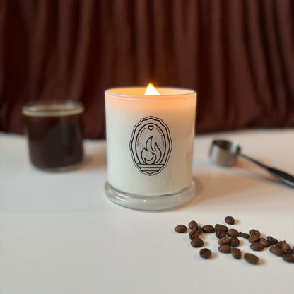 Coffee Mocha - Large White Candle